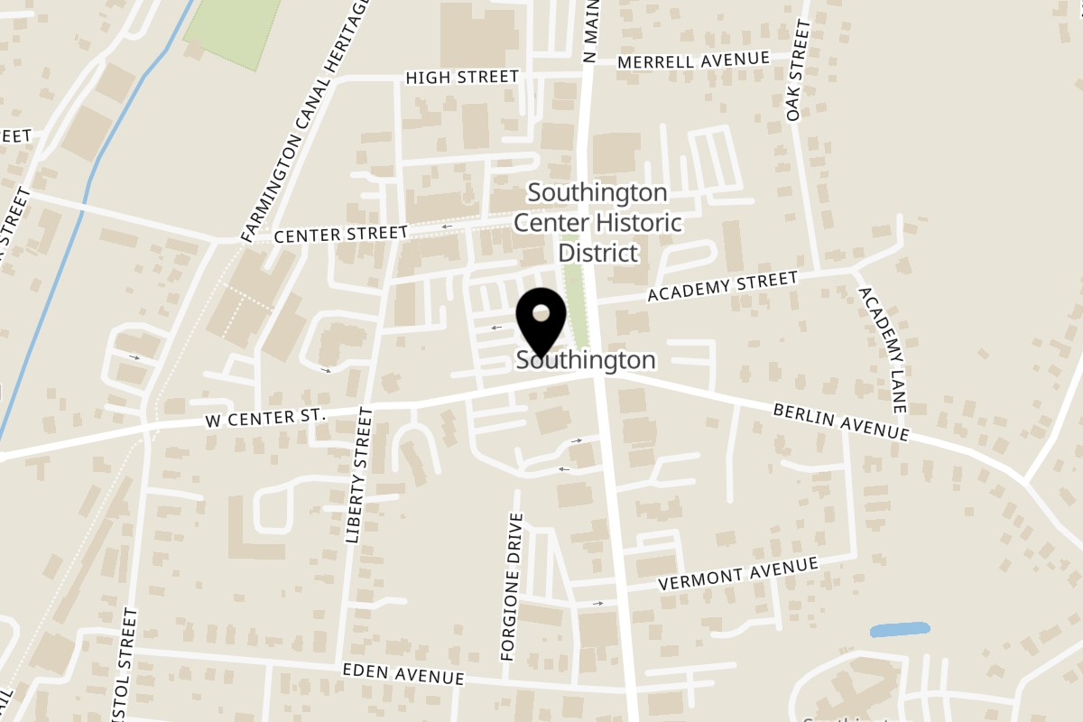 Map showing the location of Pesto`s - Restaurant, Bar & Pizzaria on 98 Main St in Southington